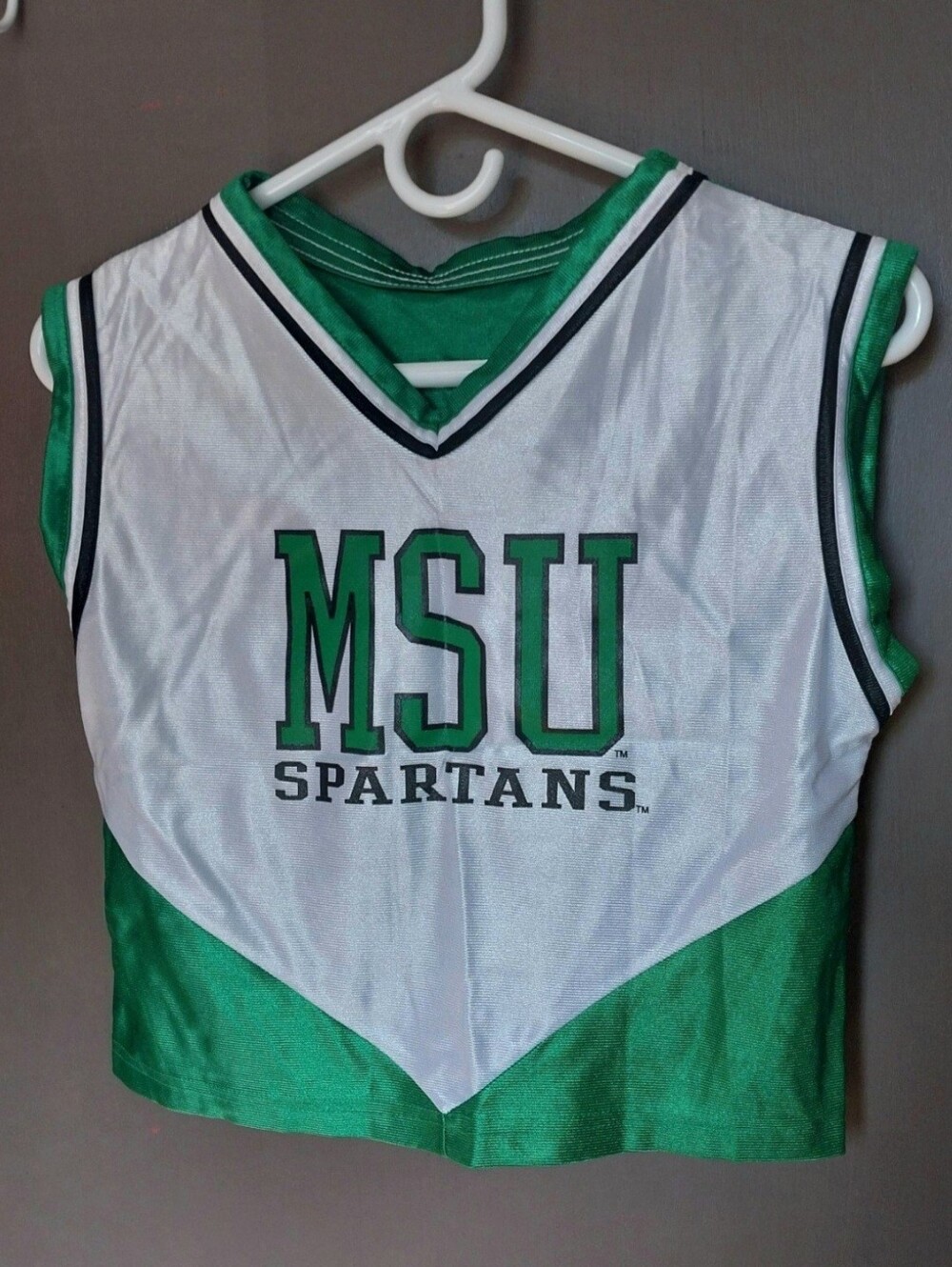 MSU Spartans Green & White Cheer Crop Top